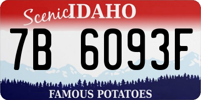 ID license plate 7B6093F