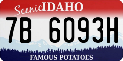 ID license plate 7B6093H