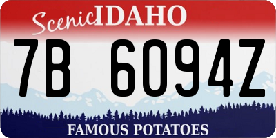 ID license plate 7B6094Z