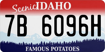 ID license plate 7B6096H