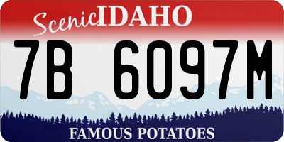 ID license plate 7B6097M
