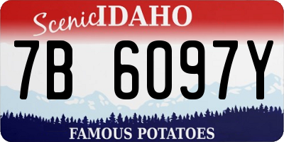 ID license plate 7B6097Y