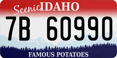 ID license plate 7B6099O