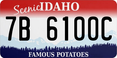 ID license plate 7B6100C