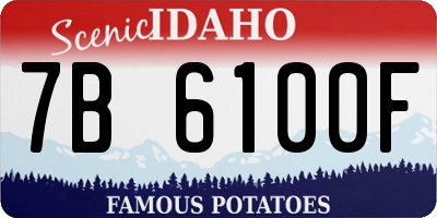 ID license plate 7B6100F