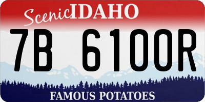 ID license plate 7B6100R