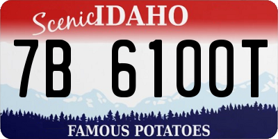 ID license plate 7B6100T