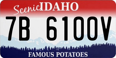 ID license plate 7B6100V