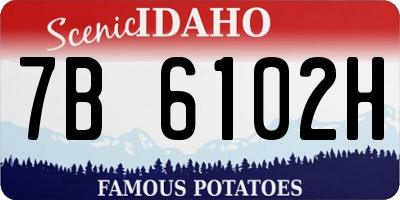 ID license plate 7B6102H