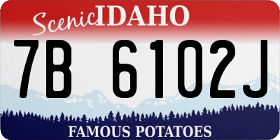 ID license plate 7B6102J
