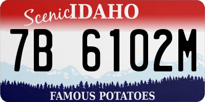 ID license plate 7B6102M
