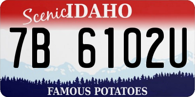 ID license plate 7B6102U