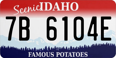 ID license plate 7B6104E