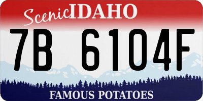 ID license plate 7B6104F