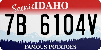 ID license plate 7B6104V