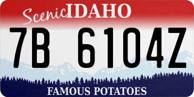 ID license plate 7B6104Z