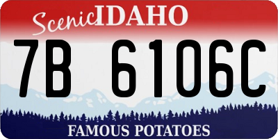 ID license plate 7B6106C