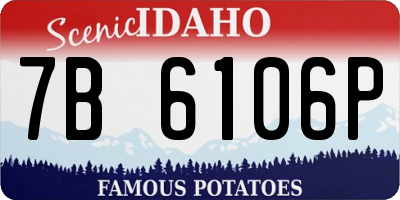 ID license plate 7B6106P