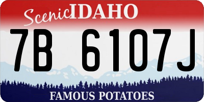 ID license plate 7B6107J