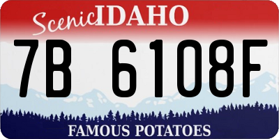 ID license plate 7B6108F
