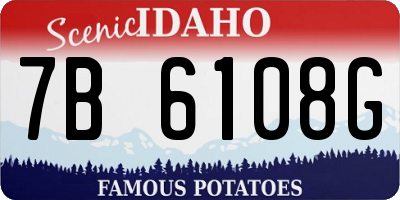 ID license plate 7B6108G