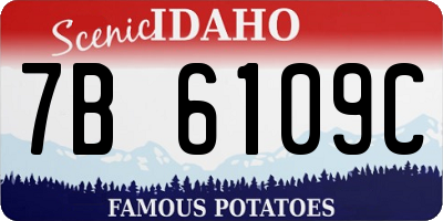 ID license plate 7B6109C