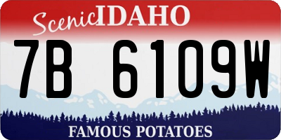 ID license plate 7B6109W