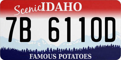 ID license plate 7B6110D