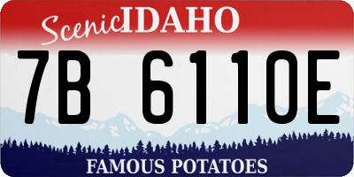 ID license plate 7B6110E