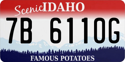 ID license plate 7B6110G