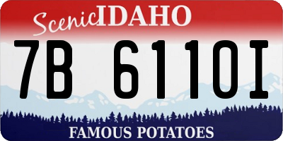 ID license plate 7B6110I