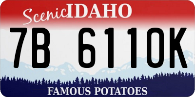 ID license plate 7B6110K
