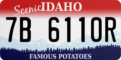 ID license plate 7B6110R