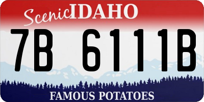 ID license plate 7B6111B