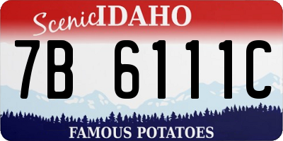 ID license plate 7B6111C