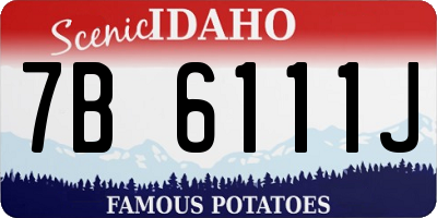 ID license plate 7B6111J