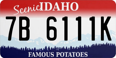ID license plate 7B6111K