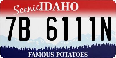 ID license plate 7B6111N