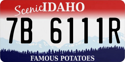 ID license plate 7B6111R