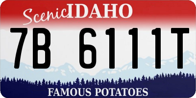 ID license plate 7B6111T
