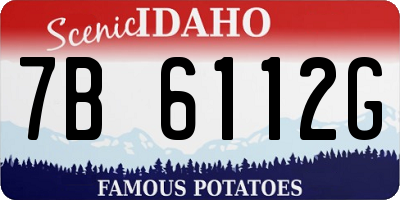 ID license plate 7B6112G