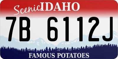 ID license plate 7B6112J