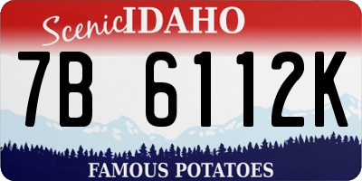 ID license plate 7B6112K