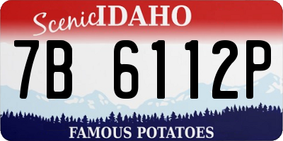 ID license plate 7B6112P