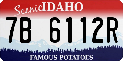 ID license plate 7B6112R