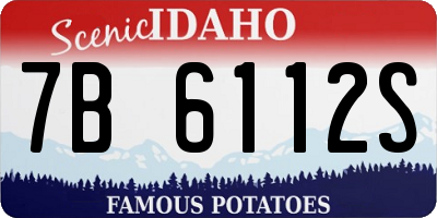 ID license plate 7B6112S