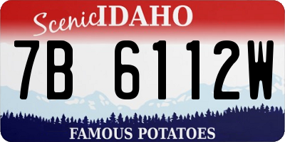 ID license plate 7B6112W