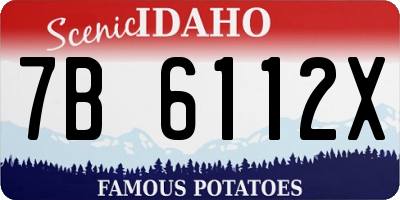 ID license plate 7B6112X