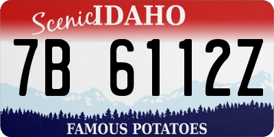 ID license plate 7B6112Z