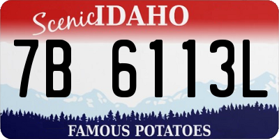 ID license plate 7B6113L
